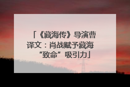 《藏海传》导演曹译文：肖战赋予藏海“致命”吸引力