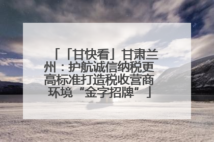 「甘快看」甘肃兰州：护航诚信纳税更高标准打造税收营商环境“金字招牌”