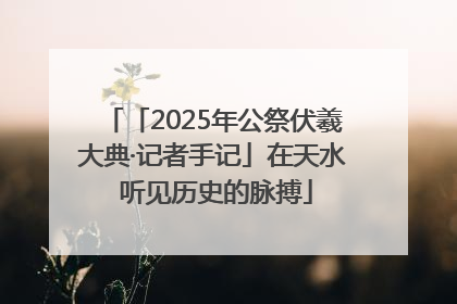 「2025年公祭伏羲大典·记者手记」在天水 听见历史的脉搏