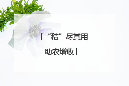 “秸”尽其用 助农增收
