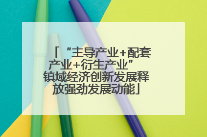 “主导产业+配套产业+衍生产业” 镇域经济创新发展释放强劲发展动能