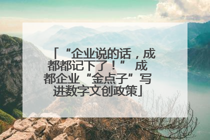 “企业说的话，成都都记下了！” 成都企业“金点子”写进数字文创政策