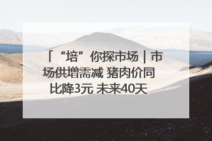 “培”你探市场｜市场供增需减 猪肉价同比降3元 未来40天便宜猪肉敞开吃