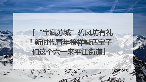 “宝藏苏城”碧凤坊有礼！新时代青年榜样喊话宝子们这个六一来平江街道