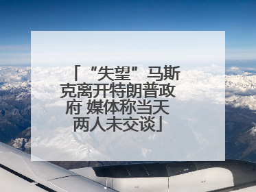 “失望”马斯克离开特朗普政府 媒体称当天两人未交谈