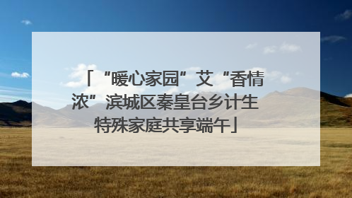 “暖心家园”艾“香情浓”滨城区秦皇台乡计生特殊家庭共享端午