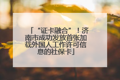 “证卡融合”！济南市成功发放首张加载外国人工作许可信息的社保卡