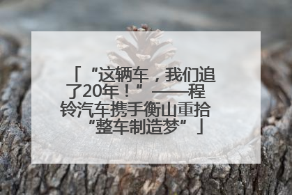 “这辆车，我们追了20年！”——程铃汽车携手衡山重拾“整车制造梦”