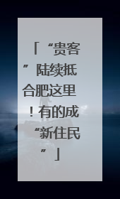 “贵客”陆续抵合肥这里！有的成“新住民”