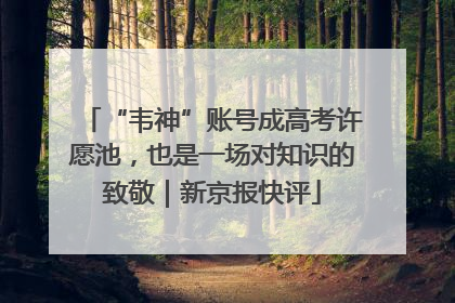 “韦神”账号成高考许愿池，也是一场对知识的致敬｜新京报快评