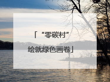 “零碳村” 绘就绿色画卷