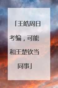 王皓周日考编，可能和王楚钦当同事