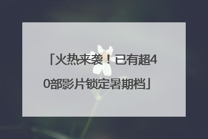 火热来袭！已有超40部影片锁定暑期档