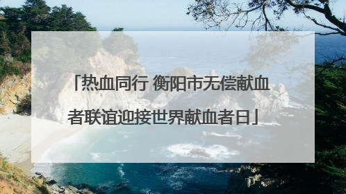 热血同行 衡阳市无偿献血者联谊迎接世界献血者日