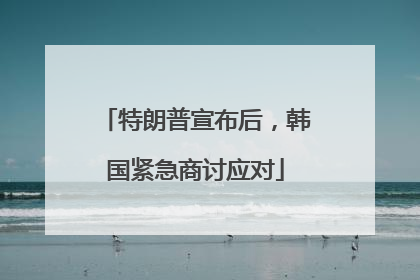 特朗普宣布后，韩国紧急商讨应对