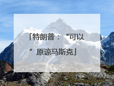 特朗普：“可以”原谅马斯克