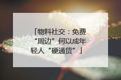 物料社交：免费“周边”何以成年轻人“硬通货”