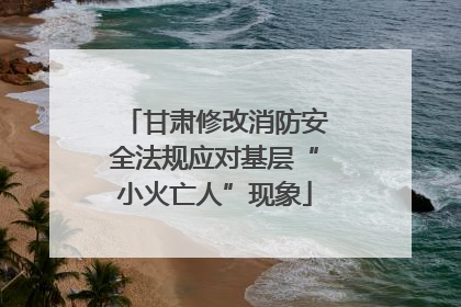 甘肃修改消防安全法规应对基层“小火亡人”现象