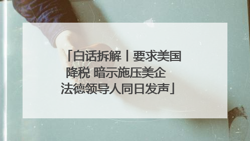 白话拆解丨要求美国降税 暗示施压美企 法德领导人同日发声