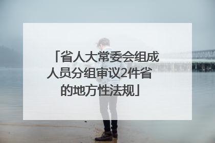 省人大常委会组成人员分组审议2件省的地方性法规