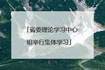 省委理论学习中心组举行集体学习