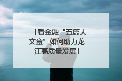 看金融“五篇大文章”如何助力龙江高质量发展