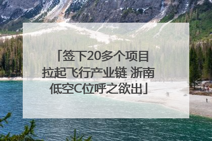 签下20多个项目 拉起飞行产业链 浙南低空C位呼之欲出