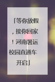 等你放假，接你回家！河南暑运校园直通车开启
