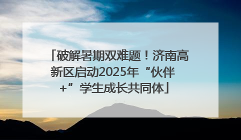 破解暑期双难题！济南高新区启动2025年“伙伴+”学生成长共同体