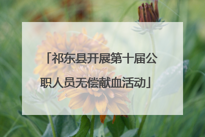 祁东县开展第十届公职人员无偿献血活动