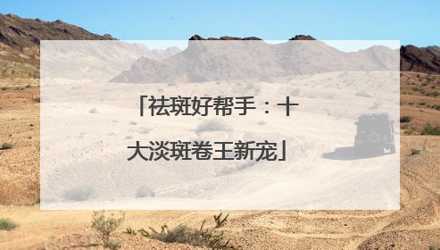祛斑好帮手：十大淡斑卷王新宠