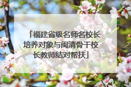福建省级名师名校长培养对象与闽清骨干校长教师结对帮扶