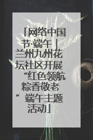 网络中国节·端午｜兰州九州花坛社区开展“红色领航 粽香敬老”端午主题活动