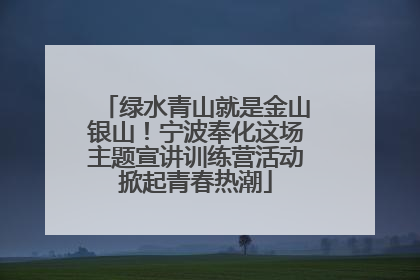 绿水青山就是金山银山！宁波奉化这场主题宣讲训练营活动掀起青春热潮