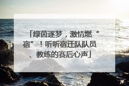 绿茵逐梦，激情燃“宿”！听听宿迁队队员、教练的赛后心声