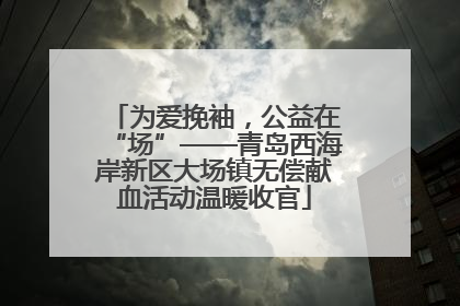 为爱挽袖，公益在“场”——青岛西海岸新区大场镇无偿献血活动温暖收官
