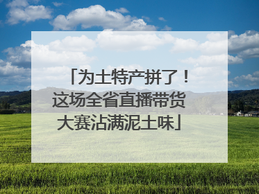 为土特产拼了！这场全省直播带货大赛沾满泥土味