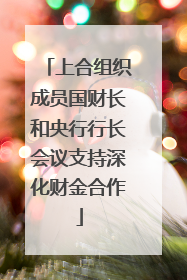 上合组织成员国财长和央行行长会议支持深化财金合作