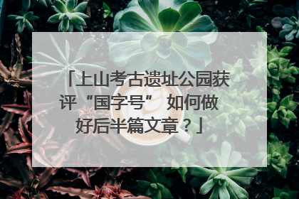 上山考古遗址公园获评“国字号” 如何做好后半篇文章？