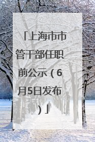 上海市市管干部任职前公示（6月5日发布）