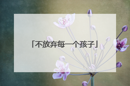 不放弃每一个孩子