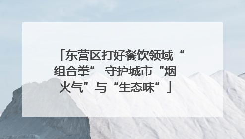 东营区打好餐饮领域“组合拳” 守护城市“烟火气”与“生态味”