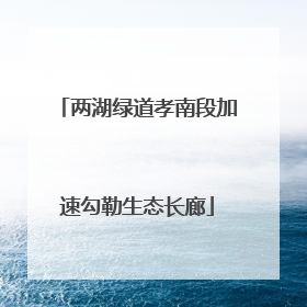 两湖绿道孝南段加速勾勒生态长廊