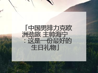 中国男排力克欧洲劲旅 主帅海宁：这是一份最好的生日礼物