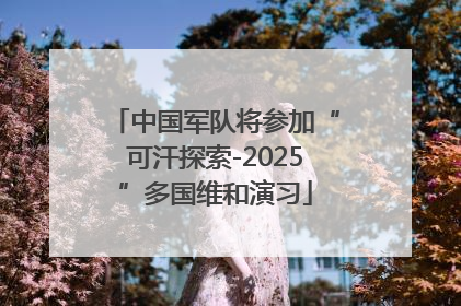 中国军队将参加“可汗探索-2025”多国维和演习