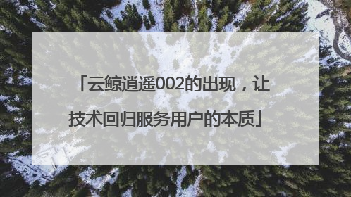 云鲸逍遥002的出现，让技术回归服务用户的本质