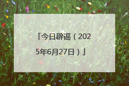 今日辟谣（2025年6月27日）