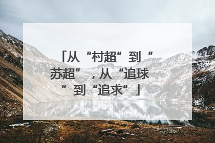 从“村超”到“苏超”，从“追球”到“追求”