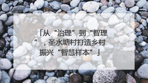 从“治理”到“智理”，圣水塘村打造乡村振兴“智慧样本”