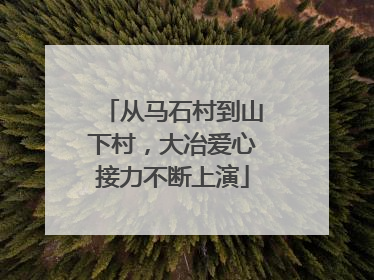 从马石村到山下村，大冶爱心接力不断上演